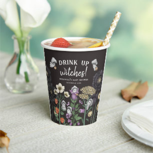 Funny Drink Up Witches Halloween Baby Shower Paper Cups