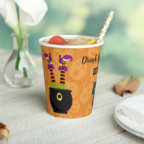 Funny Drink Up Witches Halloween Paper Cups