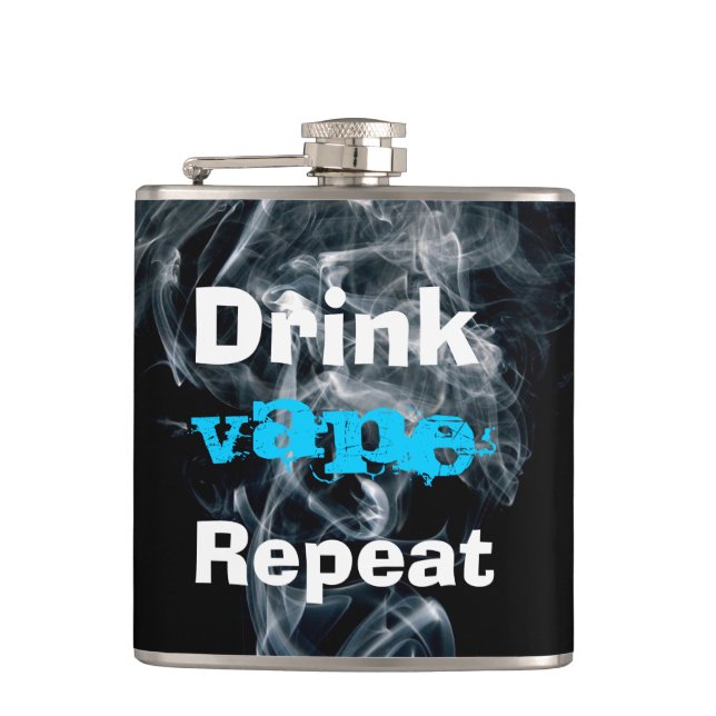Funny Drink Vape Repeat Hip Flask (Front)