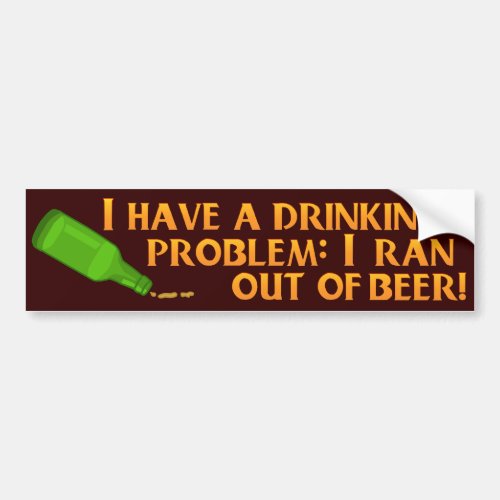 Funny Drinking Beer Bumper Sticker