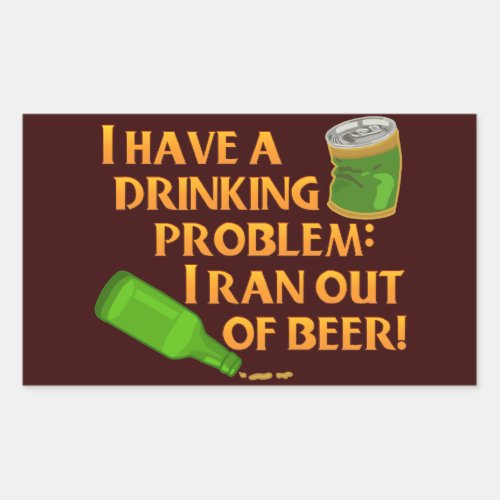 Funny Drinking Beer Rectangular Sticker