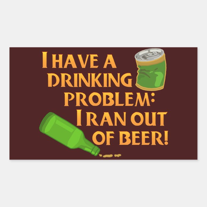 Funny Drinking Beer Rectangular Stickers