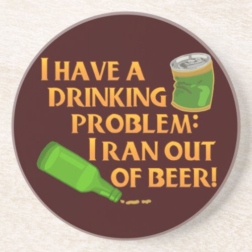 Funny Drinking Beer Sandstone Coaster