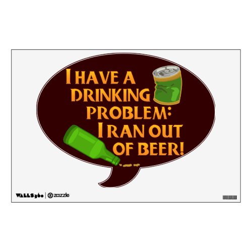 Funny Drinking Beer Wall Decal