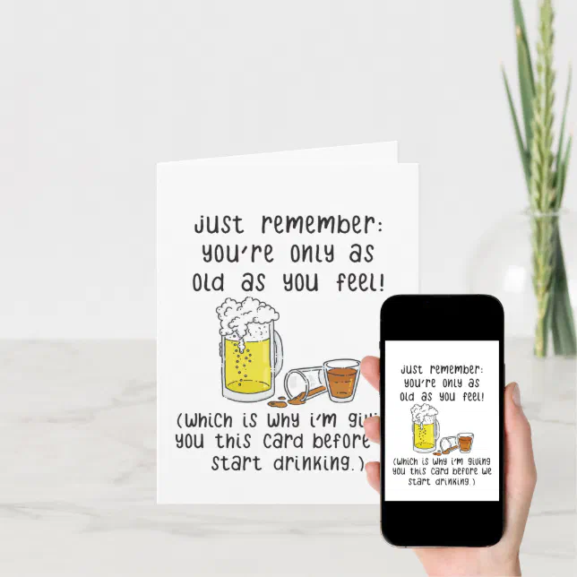 Funny Drinking Birthday Card | Funny Beer Card | Zazzle