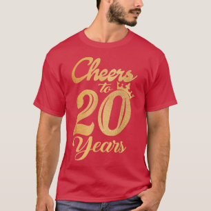 Funny Drinking Cheers To 20 Years Old Birthday Wom T-Shirt