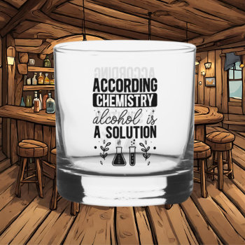 Funny Drinking Chemistry Word Art Whiskey Glass by DoodlesGifts at Zazzle