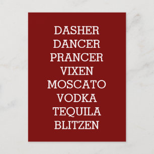 Funny Drinking Christmas Postcard