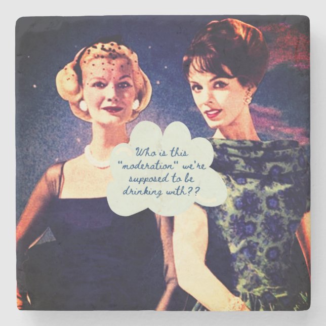 Funny Drinking Friend Sister Fun  Stone Coaster (Front)