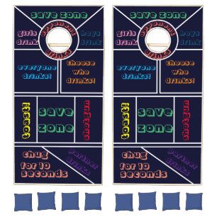 Funny Drinking Game Neon fun Cornhole
