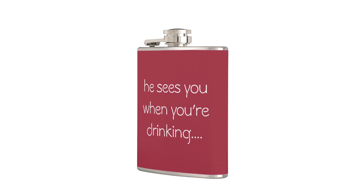 Funny drinking gift...Christmas flask | Zazzle