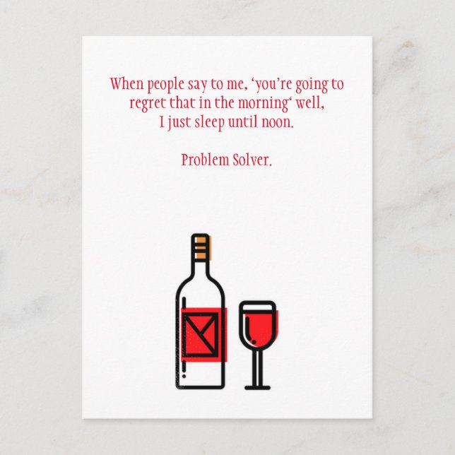Funny Drinking Hangover Postcard (Front)