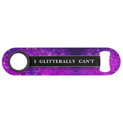Funny Drinking Joke Purple Glitter Monogram Name Bar Key