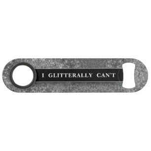 Funny Drinking Joke Silver Glitter Monogram Name Bar Key