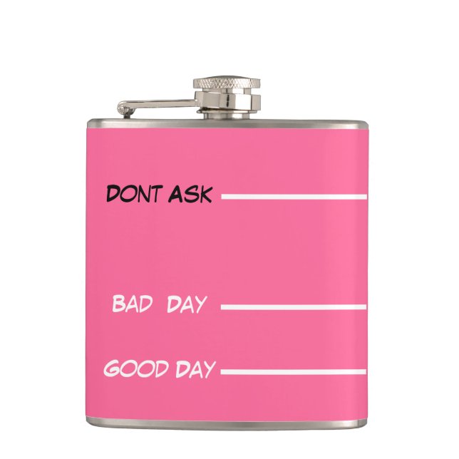 funny drinking measures hip flask pink (Front)