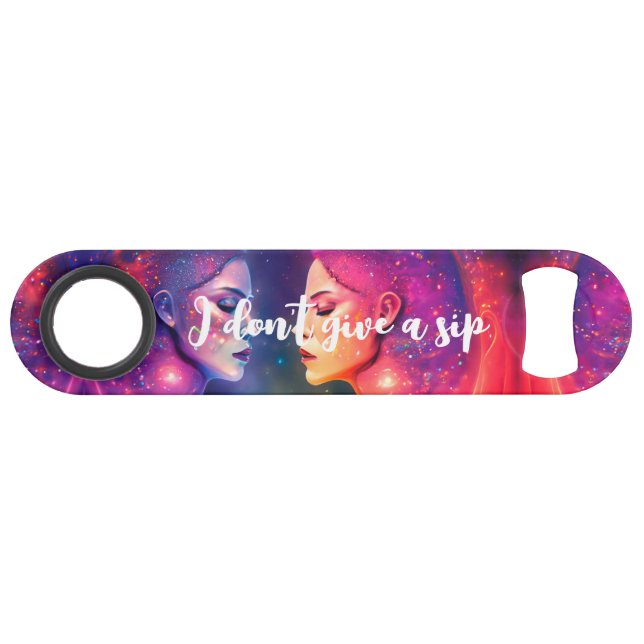 Funny Drinking Quote Rainbow Galaxy Feminine Queen Bar Key (Front (Horizontal))