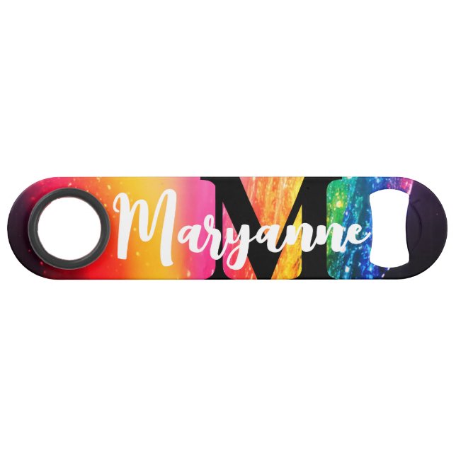 Funny Drinking Quote Rainbow Galaxy Stars Stardust Bar Key (Back Horizontal)