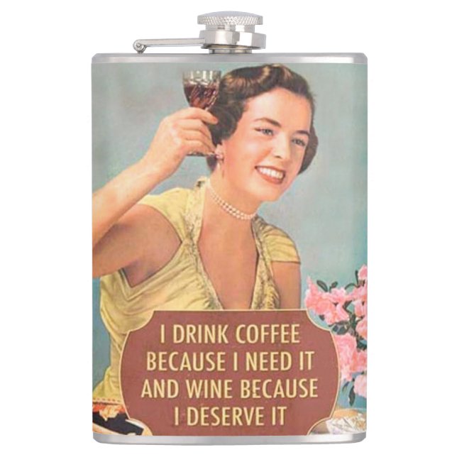 funny drinking quotes flask (Front)