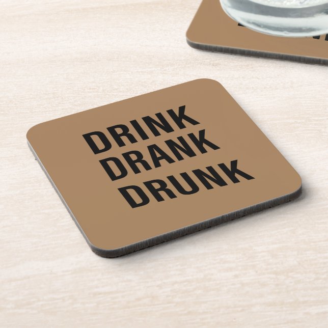 Funny drinking sayings about whiskey drinker beverage coaster (Left Side)