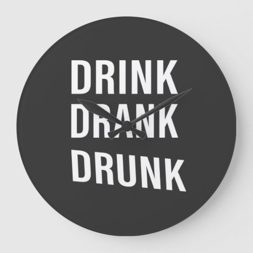 Funny drinking sayings about whiskey drinker large clock