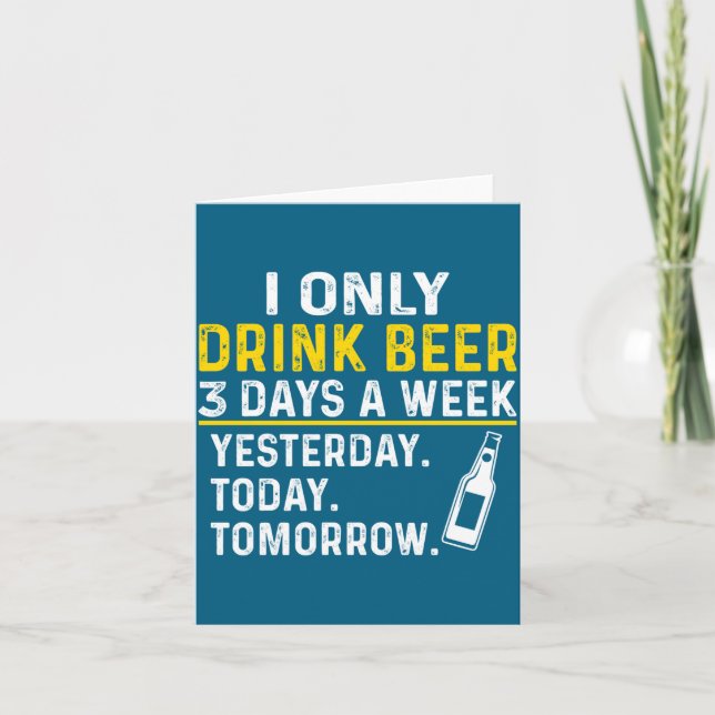 Funny Drinking Shirt Beer Lovers  Card (Front)