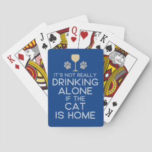 Funny Drinking With The Cat Poker Cards