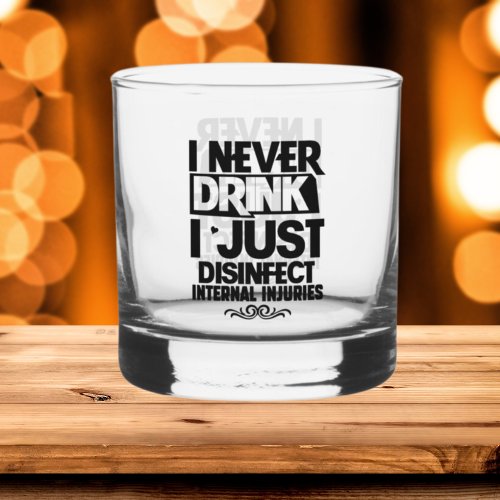 Funny drinking word art whiskey glass