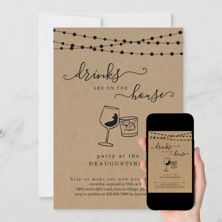 Funny Drinks are on the House Housewarming Invite | Zazzle Funny Drinks are on the House Housewarming Invite | Zazzle