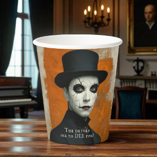 Funny Drinks to Die For Gothic Halloween Paper Cups