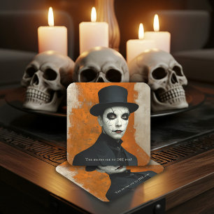 Funny Drinks to Die For Gothic Halloween Square Paper Coaster