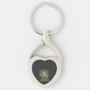 Funny Drip Dog Money Quote Keychain