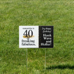 Funny Drive By Quarantine Birthday Custom Yard Sign<br><div class="desc">40 and fabulous personalized name and age custom birthday sign for the yard, lawn, or window to get friends and neighbors driving by to honk and wave for a quarantine birthday celebration parade - or just to embarrass your resident birthday girl or guy! In modern and simple black and white,...</div>
