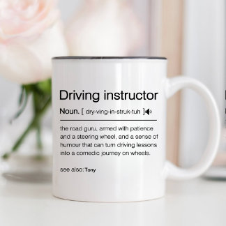 Funny Driver Instructor teacher Driving coach Two-Tone Coffee Mug