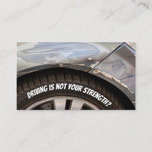 Funny driving instructor driving school car repair business card