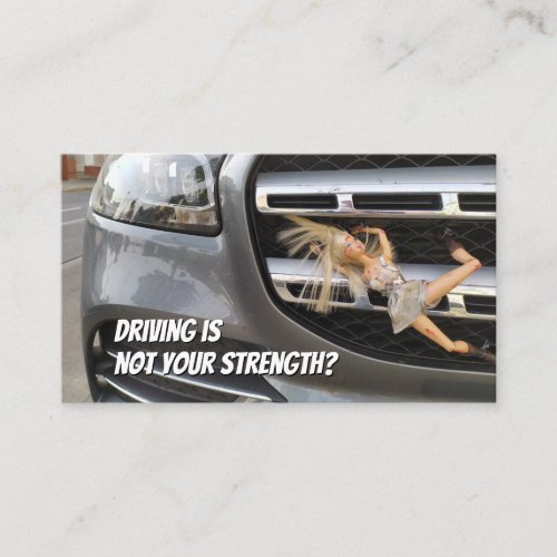 Funny driving instructor driving school car repair business card