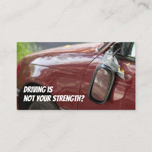 Funny driving instructor driving school car repair business card