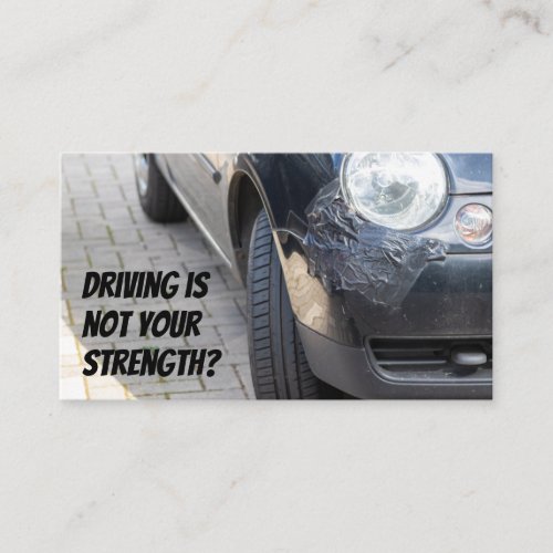 Funny driving instructor driving school car repair business card