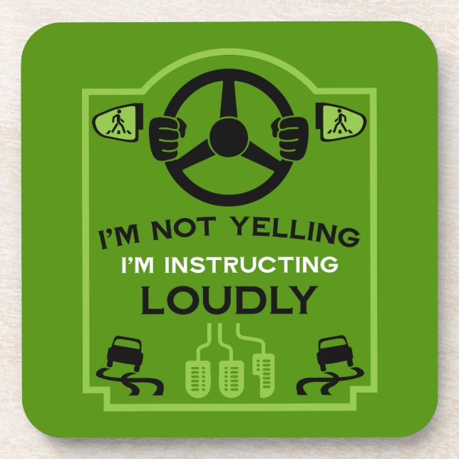 Funny Driving Instructor Gift Beverage Coaster (Front)