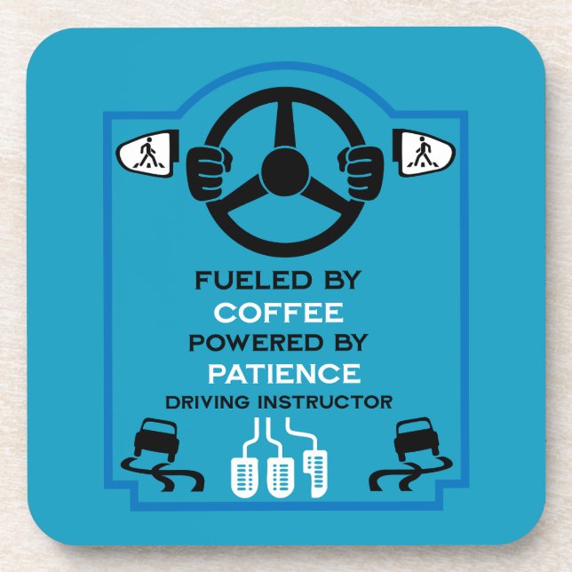 Funny Driving Instructor Gift Beverage Coaster (Front)