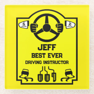 Funny Driving Instructor Gift Glass Coaster