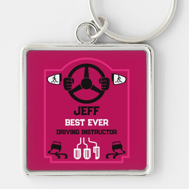 Funny Driving Instructor Gift Keychain (Front)