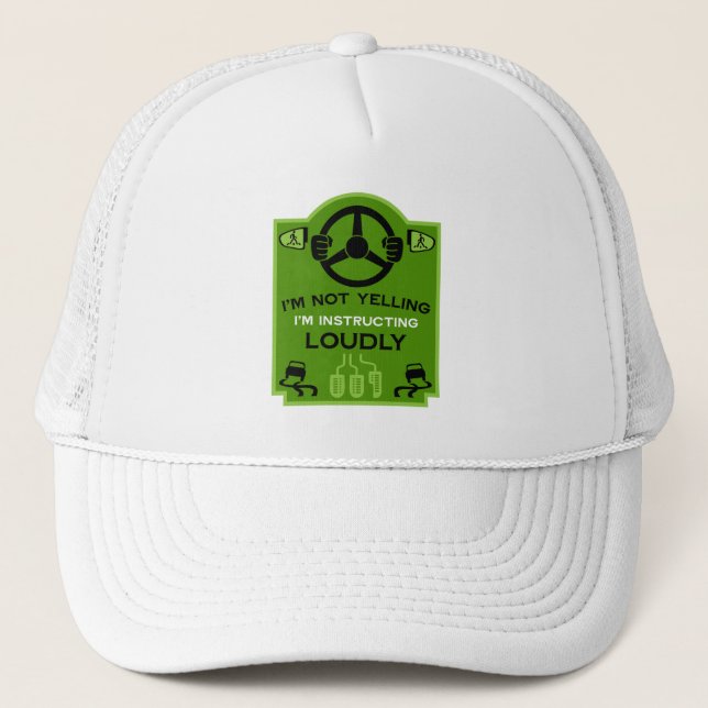 Funny Driving Instructor Gift Trucker Hat (Front)