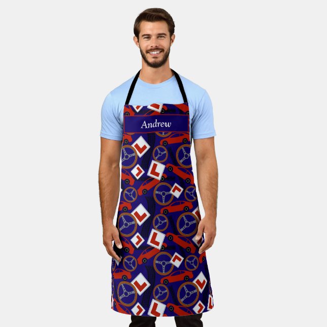 Funny Driving Instructor Personalised Apron (Worn)