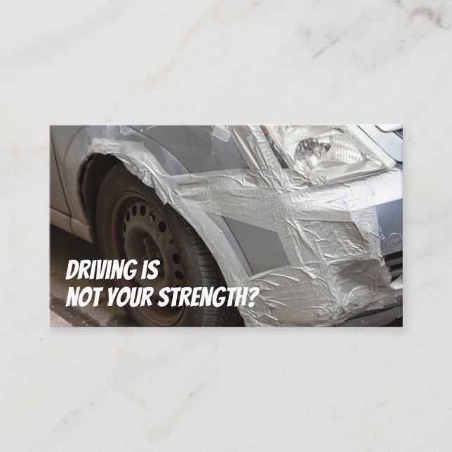 Funny driving instructors funny driving school car business card (Front)
