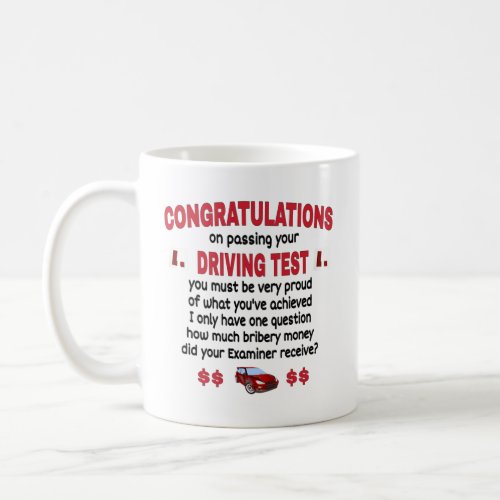 Funny Driving Test Novelty Coffee Mug