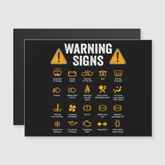 Funny Driving Warning Signs 101 Auto Mechanic Gift (Front/Back)