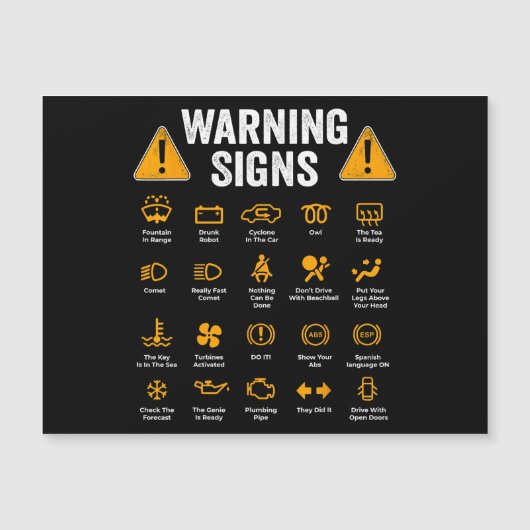 Funny Driving Warning Signs 101 Auto Mechanic Gift (Front)