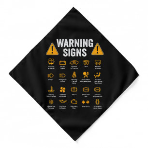 Funny Driving Warning Signs 101 Auto Mechanic Gift Bandana