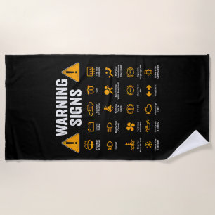 Funny Driving Warning Signs 101 Auto Mechanic Gift Beach Towel