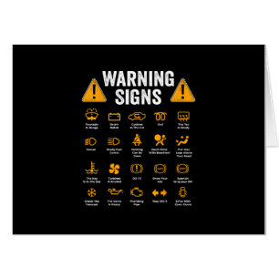 Funny Driving Warning Signs 101 Auto Mechanic Gift Card